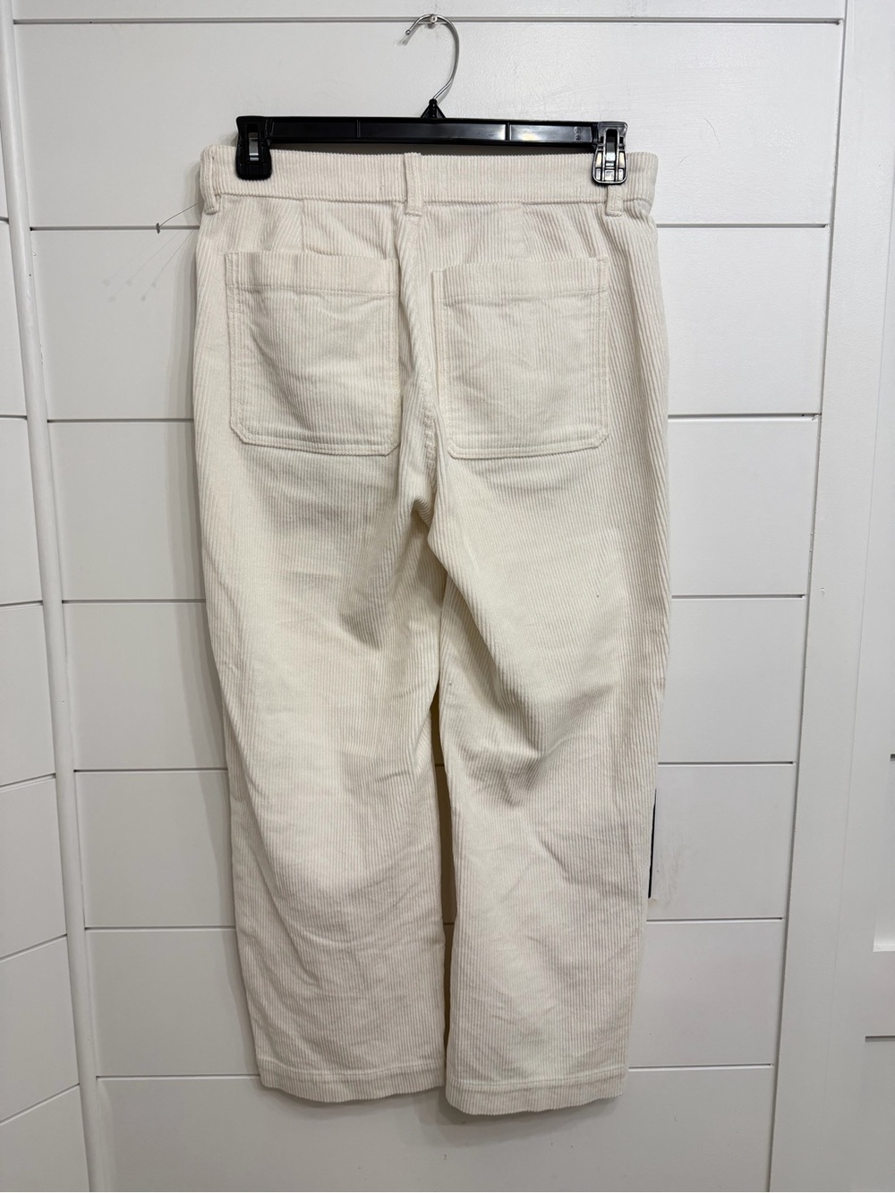 Everlane Women's White Corduroy Straight Leg Crop Pants Size 8 36900 - Picture 5 of 9